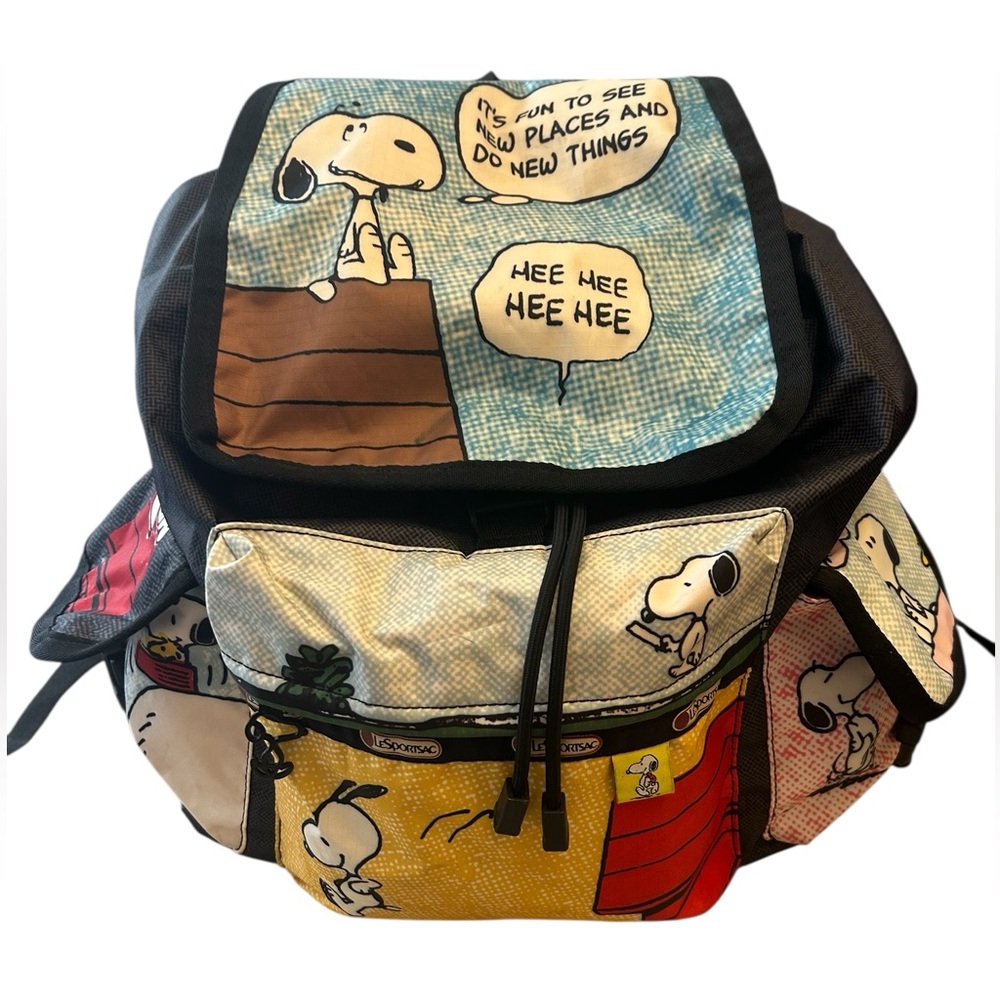 Snoopy Multi-Color Graphic Canvas Backpack - Picture 2 of 16